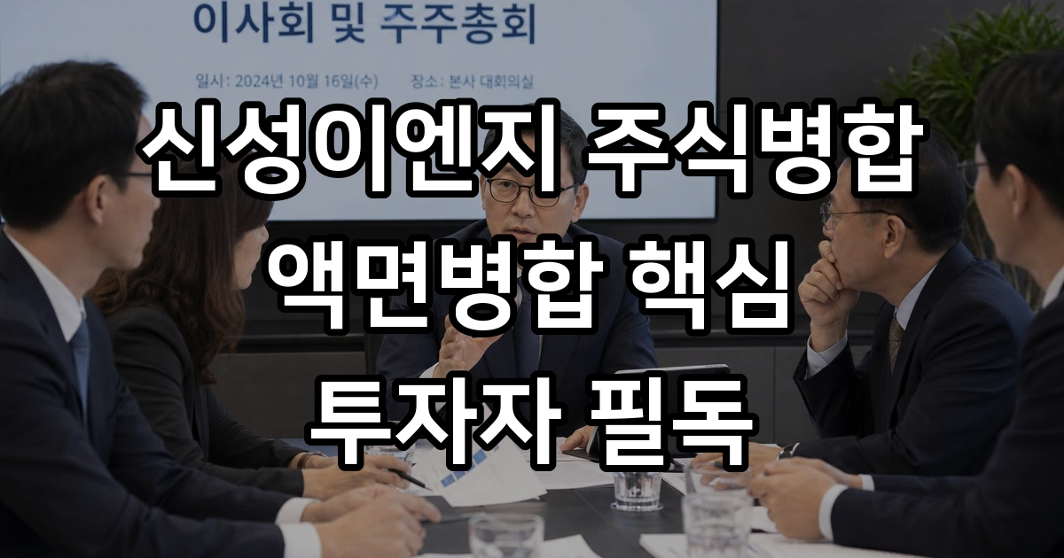 신성이엔지 주식병합