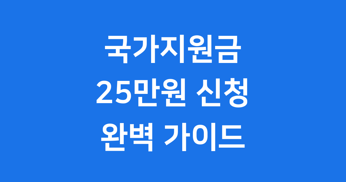 국가지원금 25만원 신청방법 자격요건 2025년