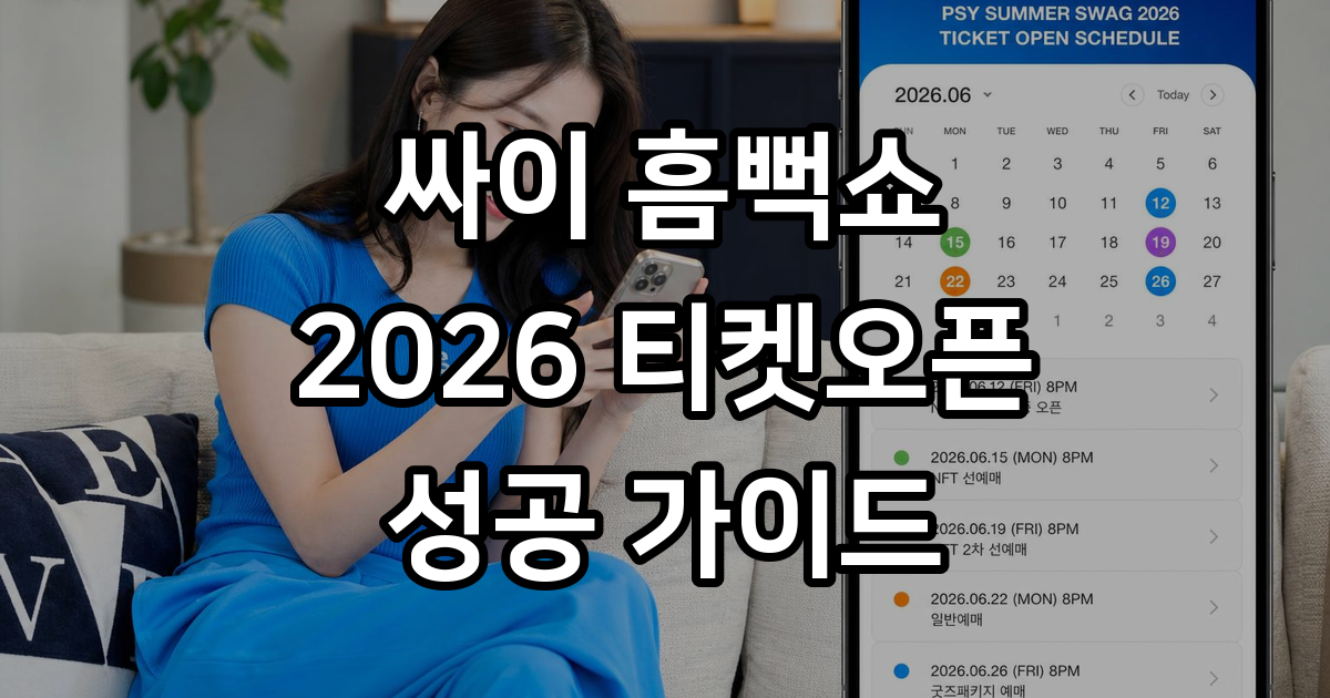 흠뻑쇼 2026 티켓오픈 인터파크 예매 꿀팁 경쟁률 뚫는 비법 공개