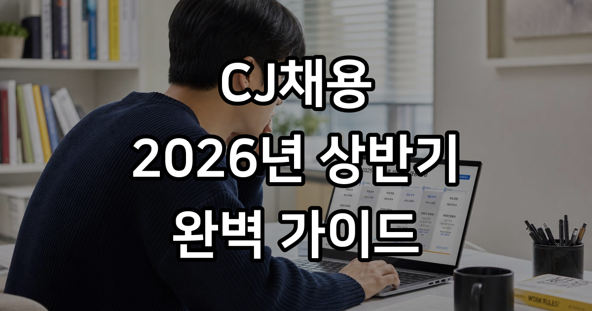 CJ채용의 모든 것, 2026년 상반기 공채 완벽 가이드