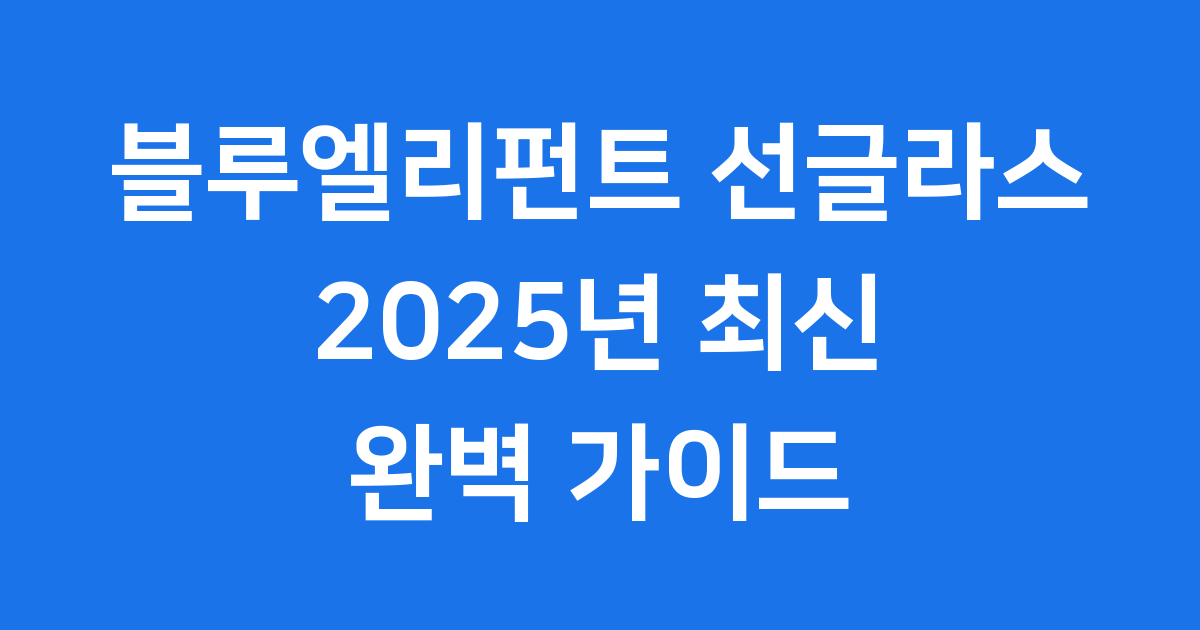 블루엘리펀트 선글라스 추천 매장 가격