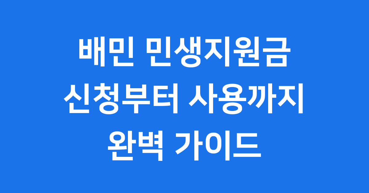 배민 민생지원금