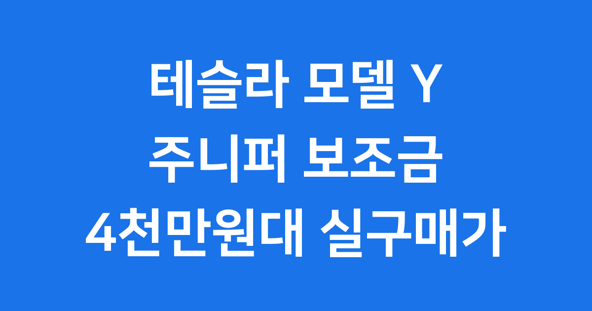테슬라모델y주니퍼 2026년 보조금 4999만원 실구매가
