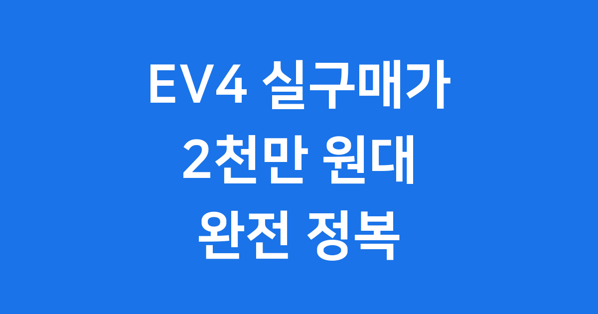 기아 EV4 실구매가