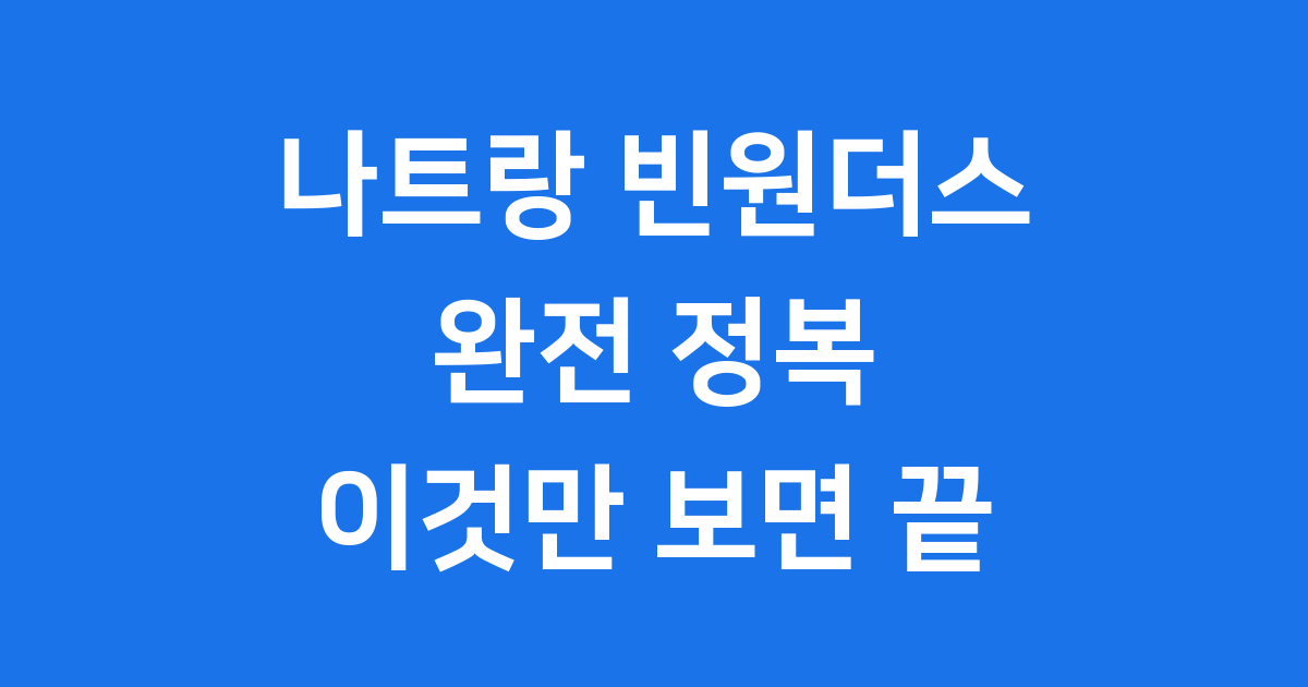 나트랑 빈원더스 입장권 케이블카 가는법
