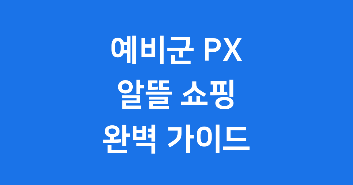 예비군 PX 추천