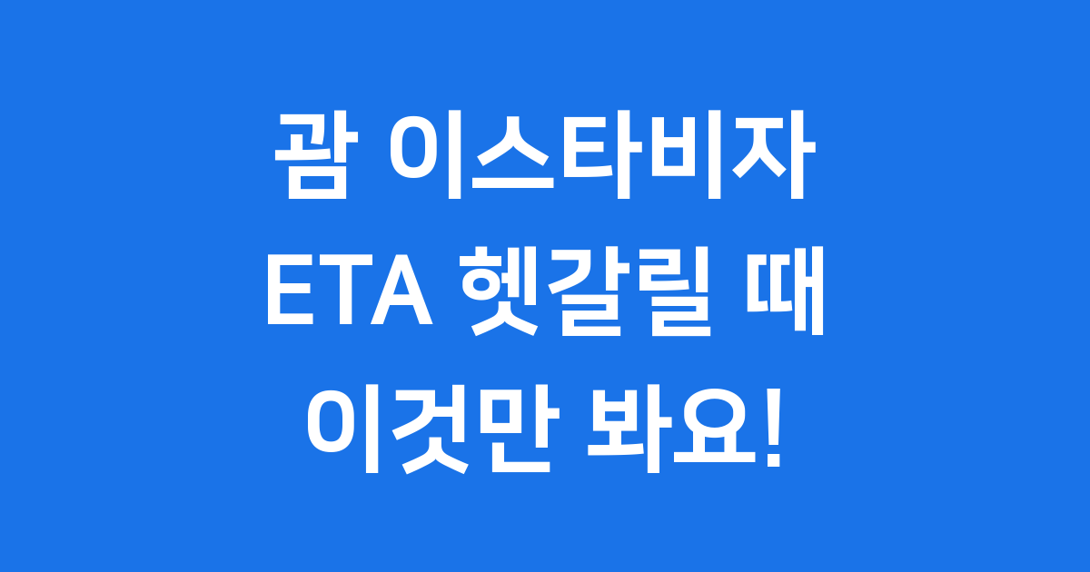 괌 이스타비자 ETA 헷갈릴 때 이거 봐요