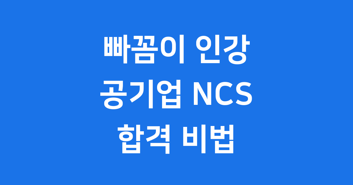 빠꼼이 인강 공기업 NCS 합격 비법 완벽 분석