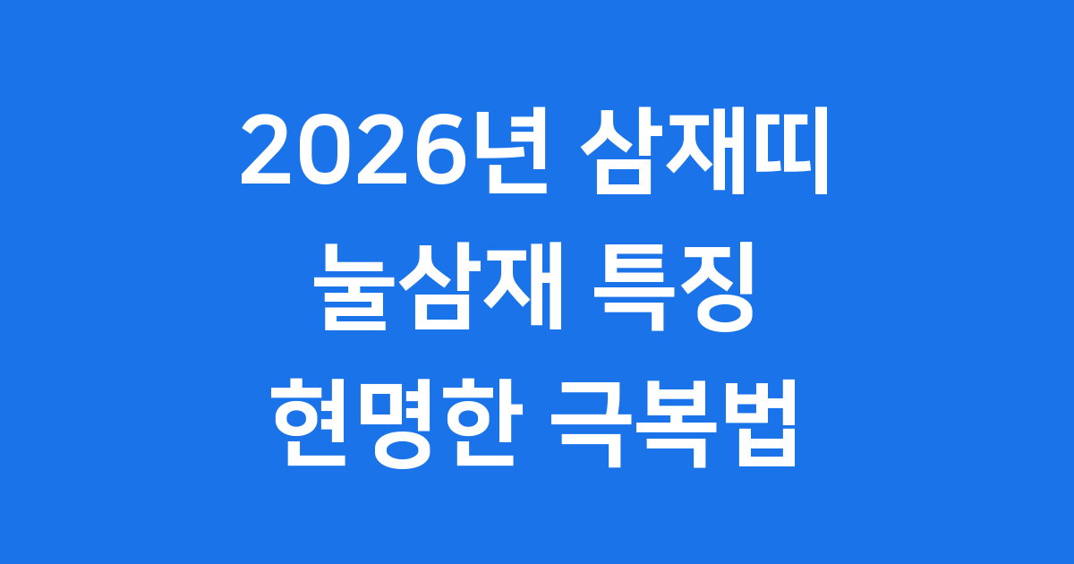 2026년 삼재띠 눌삼재 특징과 현명한 극복 방법