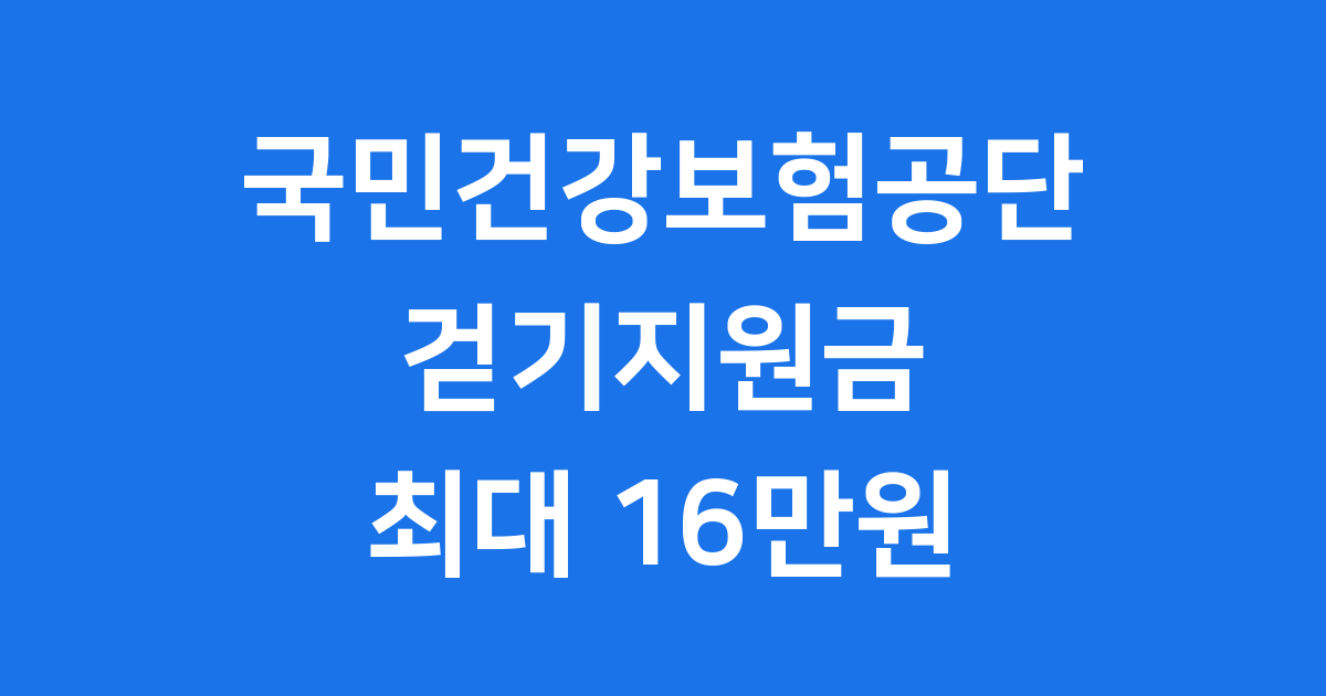 국민건강보험공단 걷기지원금 2025년 신청방법 자격