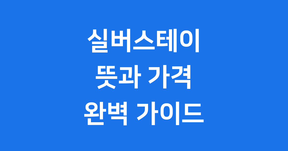 실버스테이 뜻 가격