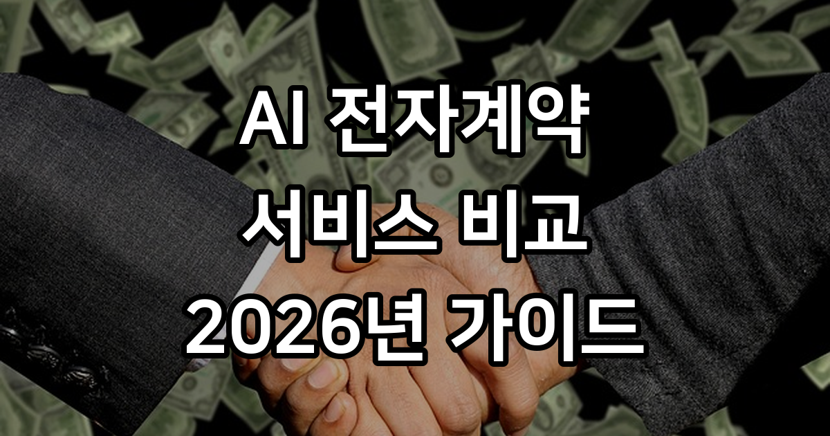 2026년 최신 전자계약 서비스 AI 기능별 비교 분석 완벽 가이드