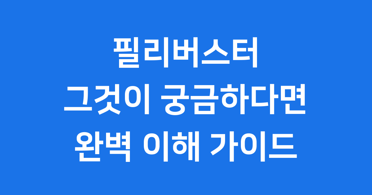필리버스터 뜻 완벽 이해하기