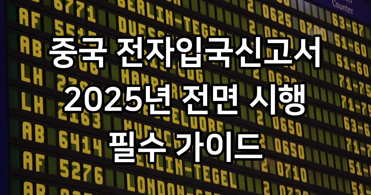 중국 전자입국신고서 작성방법