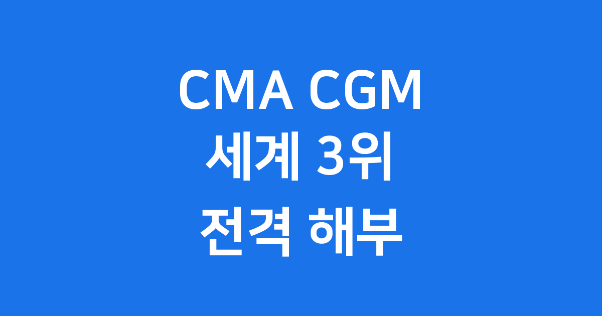 CMA CGM 세계 3위 해운 물류 그룹 역사 서비스