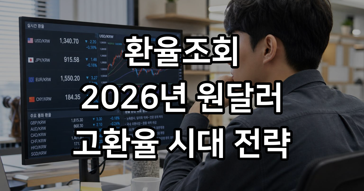 환율조회 2026년 원달러 고환율 시대