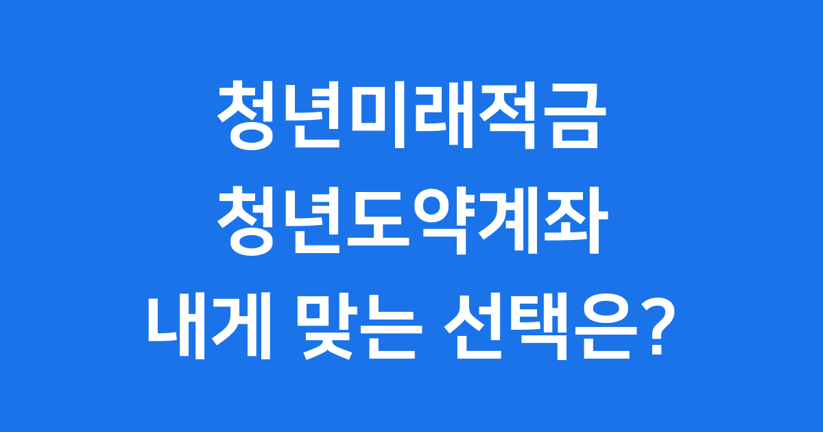 청년미래적금 청년도약계좌 비교
