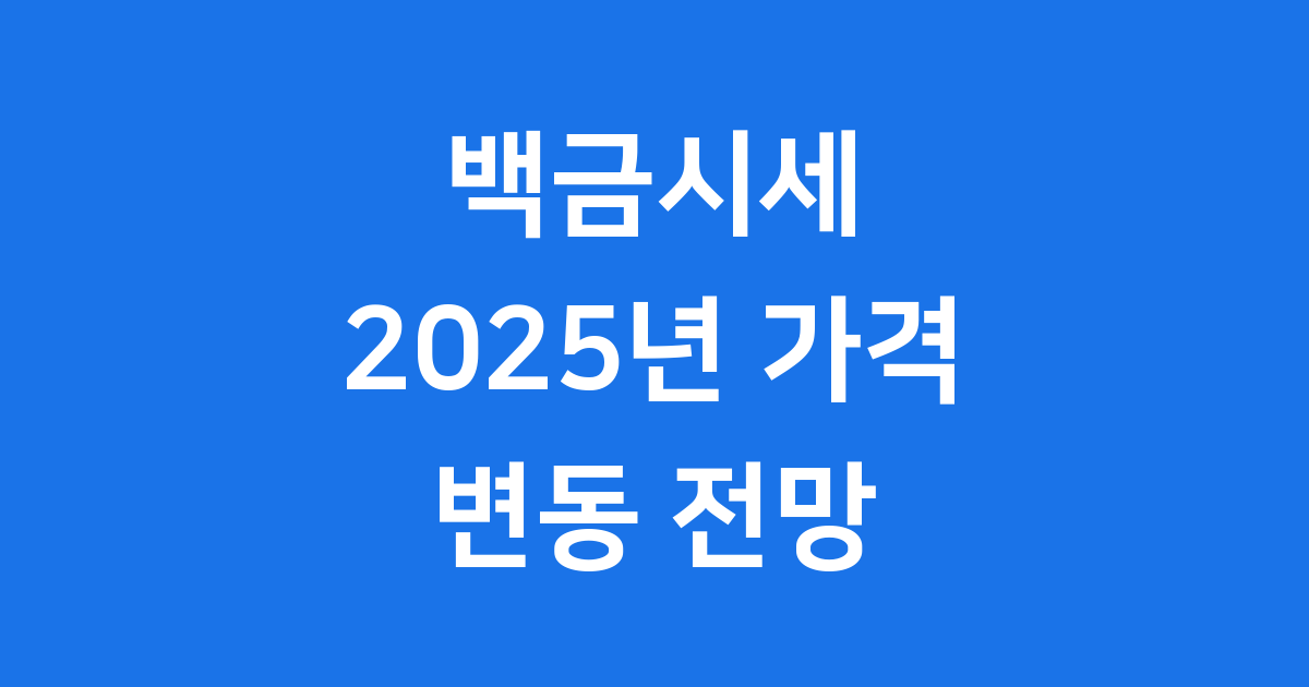 백금시세 2025년 가격 변동 전망