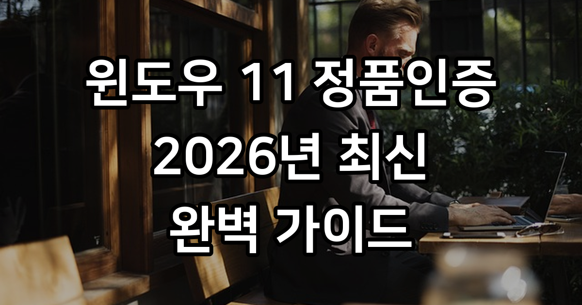 윈도우 11 정품 인증 방법