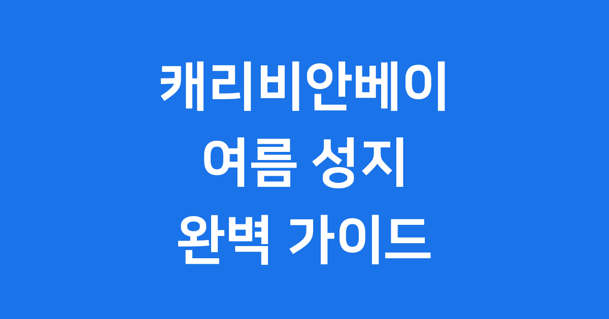 캐리비안베이 대한민국 최초 워터파크 완벽 가이드