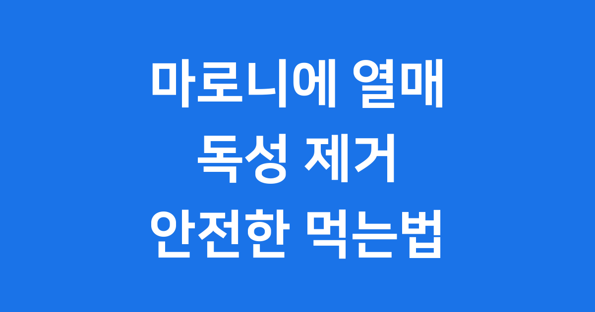 마로니에 열매 먹는법