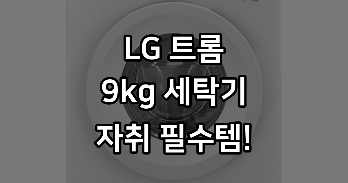 자취 필수템 LG 트롬 드럼세탁기 9kg 고민 해결