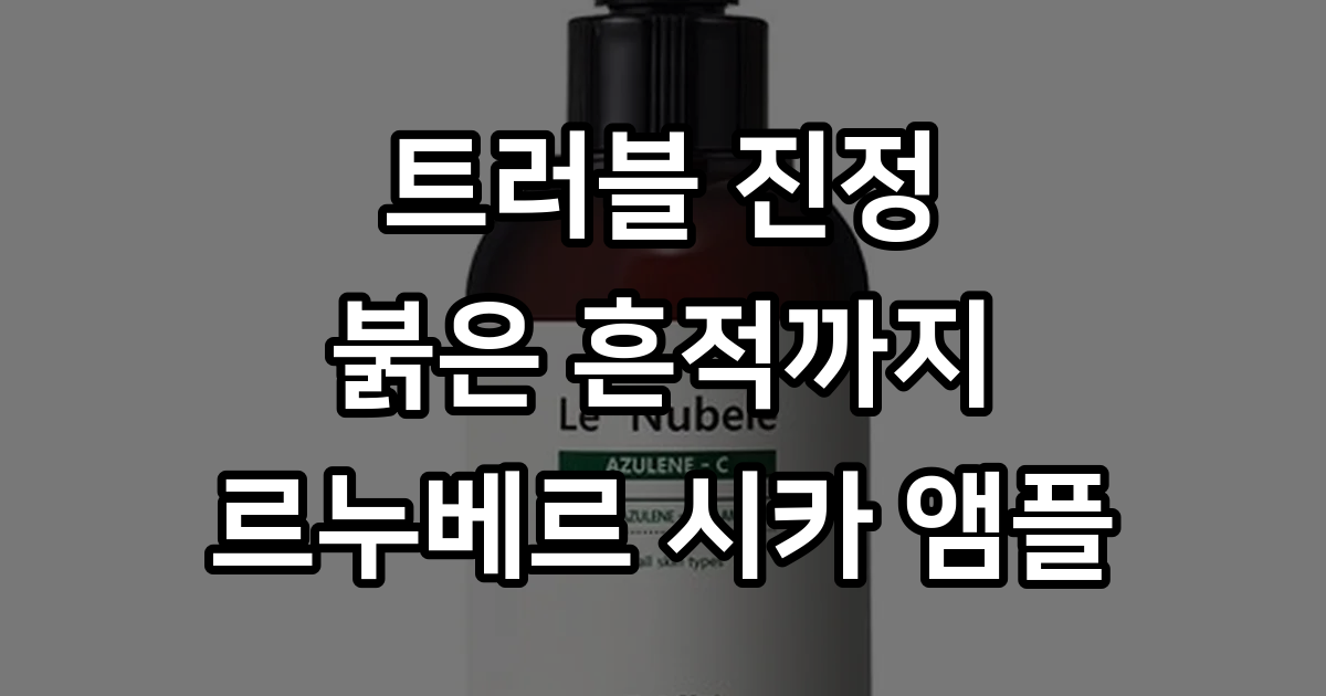 민감 피부 진정 르누베르 아줄렌 시카 앰플 솔직 평가