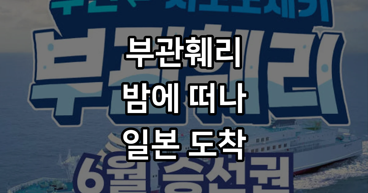 부관훼리 부산 시모노세키 배편 일본 기타큐슈 성희호 하마유호 배 선박 편도 왕복 승선권 : 엔타비글로벌