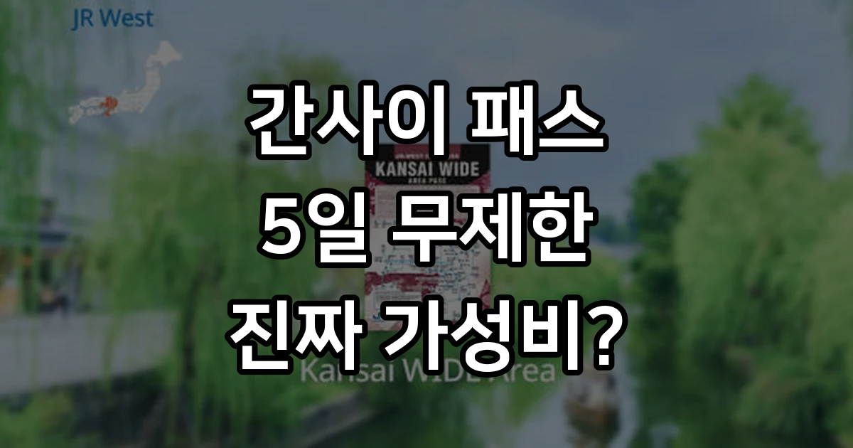 일본 오사카 JR 서일본 간사이 와이드 패스 : 뜨거운청춘